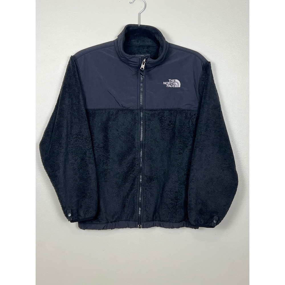 The North Face Girls Denali Fleece Jacket Black Full Zip Sherpa Size Large L/G